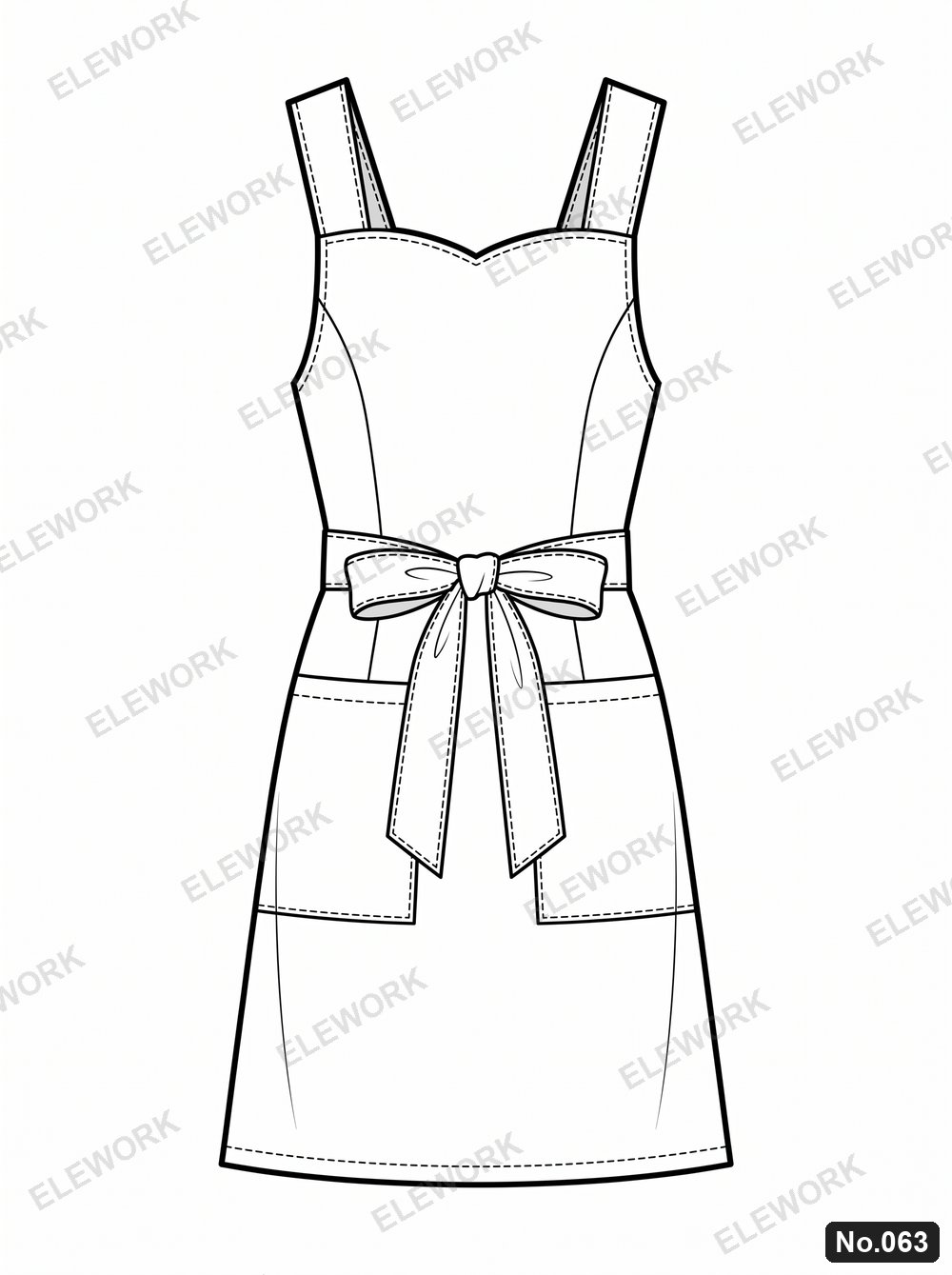 オーダーメイドエプロンのデザイン例 No.063（ELEWORK）